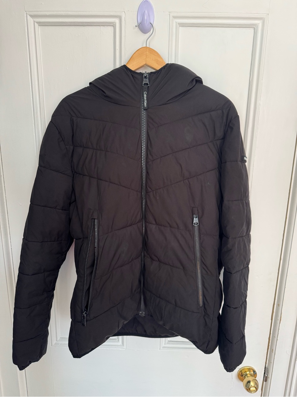 Calvin Klein Men's Black Quilted Hooded Puffer Jacket
